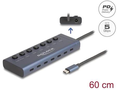 Delock USB 5 Gbps Hub se 7 porty USB Type-C™ se