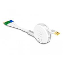Delock Zatažitelný nabíjecí USB kabel 3 v 1 z Typu-A na Micro USB / 2 x USB Type-C™ s rychlým nabíjením, bílý