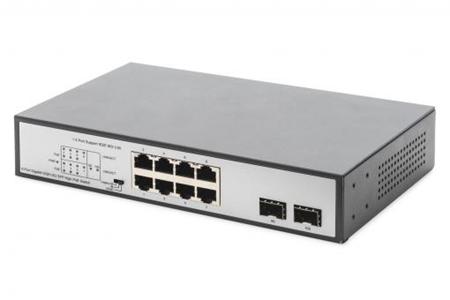 DIGITUS 8 Port Gigabit Switch 8xRJ45 (6xPoE)+ 2G