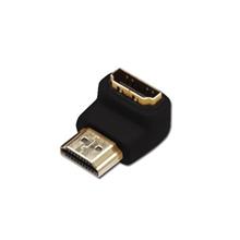 Digitus HDMI adapter, type A, 90o angled M/F, Ultra HD 60p, bl, gold