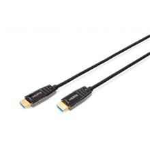 Digitus HDMI AOC Hybrid Glasfaser Anschlusskabel, Typ A M/M, 30m, UHD 8K@60Hz, CE, gold, bl