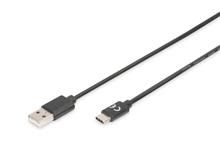 Digitus Připojovací kabel USB C na A  1,0 m, 3A, 480 MB, verze 2.0