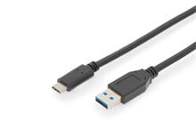 Digitus Připojovací kabel USB typu C, typ C na A M/M, 1,0 m, všechny funkce, Gen2, 3A, 10 GB, verze 3.1, CE, bl