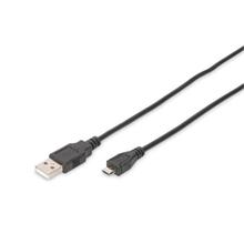 Digitus USB 2.0 connection cable, type  A - micro B M/M, 1.0m, USB 2.0 compatible, bl