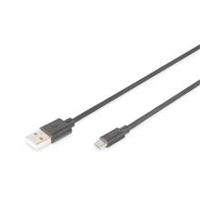Digitus USB 2.0 kabel USB A samec na USB micro B samec, 2x stíněný, 1m