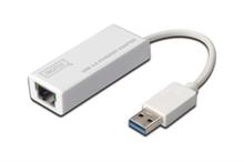 Digitus USB 3.0 adaptér na Gigabit Ethernet , 1x RJ45, USB-A, 10 / 100 / 1000Mbps, USB 2.0 XP, Vista, 7, Max OS X, Lin