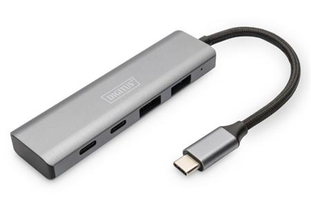 DIGITUS USB-C 4 Port HUB, 2x USB A + 2x