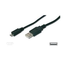 Digitus USB connection cable, type  A - micro B M/M, 1.8m, USB 2.0 compatible, bl