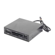 GEMBIRD Interní čtečka flash karet, 3,5" SDXC+USB černá, FDI2-ALLIN1-02-B