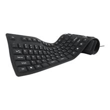 GEMBIRD KB-109F-B Flexibilní silikonová klávesnice voděodolná USB+OTG černá