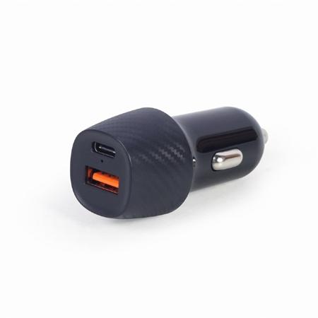 Gembird Nabíječka do auta, 1x USB, 1x Type-C PD