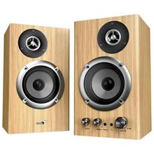 Genius SP-HF1812BT Reproduktory, 2.0, 50W, Bluetooth 5.3, 3,5mm jack, dřevěné, světle hnědé