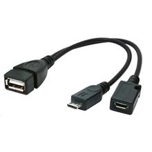 Kabel CABLEXPERT USB AF/micro BM + micro BF, OTG + dobíjení, 15cm, pro tablety a smartphone