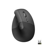 Logitech Lift Vertical Ergonomic Mouse - Grafitová 400-4000dpi, 6 tlačítek, bluetooth, logitech bolt