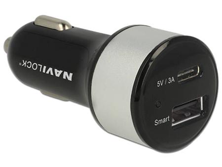 Navilock Autonabíječka 1 x USB Type-C™ + 1 x USB