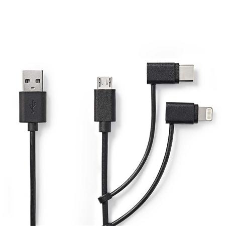 Nedis CCGL60620BK10 - USB 2.0 kabel 3v1 | USB-A