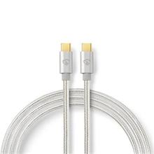 Nedis CCTB60800AL20 - USB 2.0 kabel | USB-C™ Zástrčka | USB-C™ Zástrčka | 480 Mbps | 2.00 m  | Stříbrná