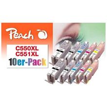 PEACH kompatibilní cartridge Canon PGI-550XL/CLI-551XL Combi pack(10) 8x13ml, 2xBlack, 2xCyan, 2xMagenta, 2xYellow, 2xB