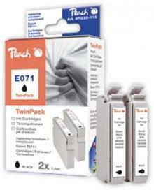 PEACH kompatibilní cartridge Epson T0891 TwinPack, Black,  2x 8,1 ml