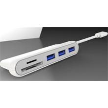 PremiumCord 5G SuperSpeed USB3.1 Typ-C hub 3x USB3.0 + čtečka SD karet