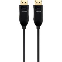 PremiumCord Optický DisplayPort 1.3/1.4 přípojný kabel M/M, zlacené konekt. 15m