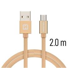 SWISSTEN DATA CABLE USB / MICRO USB TEXTILE 2,0M