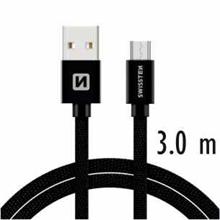 SWISSTEN DATA CABLE USB / MICRO USB TEXTILE 3,0M