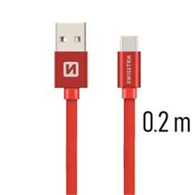 SWISSTEN DATA CABLE USB / USB-C TEXTILE 0,2M