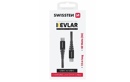 SWISSTEN DATOVÝ KABEL KEVLAR USB-C / USB-C 1,5 M