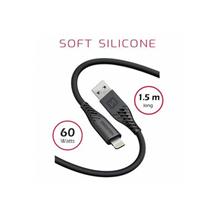 SWISSTEN DATOVÝ KABEL SOFT SILICONE USB / LIGHTNING 1,5 M 60W ČERNÝ