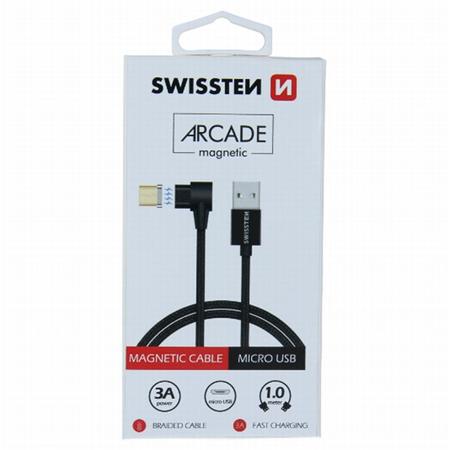 SWISSTEN MAGNETICKÝ TEXTILNÍ DATOVÝ KABEL ARCADE