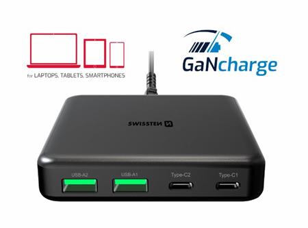 SWISSTEN MINI DESKTOP ADAPTÉR GaN 2x USB-C +