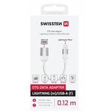 SWISSTEN OTG ADAPTÉR TEXTILE LIGHTNING (samec) / USB-A (samice) 0,12 M ČERNÝ (nahrazuje 55500300)