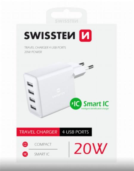 SWISSTEN SÍŤOVÝ ADAPTÉR 4x USB 4A 20W