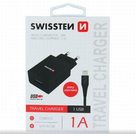 SWISSTEN SÍŤOVÝ ADAPTÉR SMART IC 1x USB 1A POWER