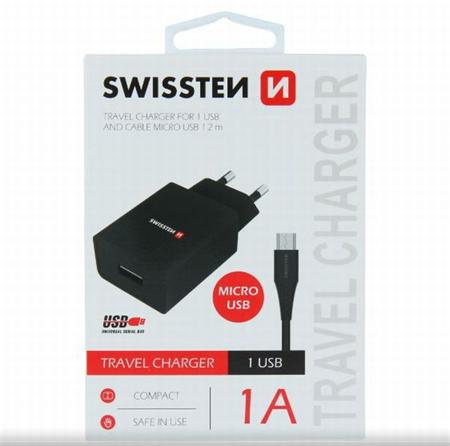 SWISSTEN SÍŤOVÝ ADAPTÉR SMART IC 1x USB 1A POWER