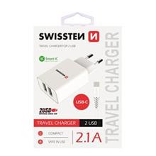 SWISSTEN SÍŤOVÝ ADAPTÉR SMART IC, CE 2x USB 2,1 A