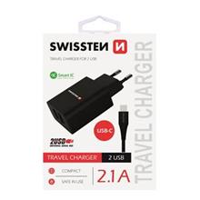 SWISSTEN SÍŤOVÝ ADAPTÉR SMART IC, CE 2x USB 2,1 A