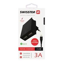 SWISSTEN SÍŤOVÝ ADAPTÉR SMART IC, CE 2x USB 3 A