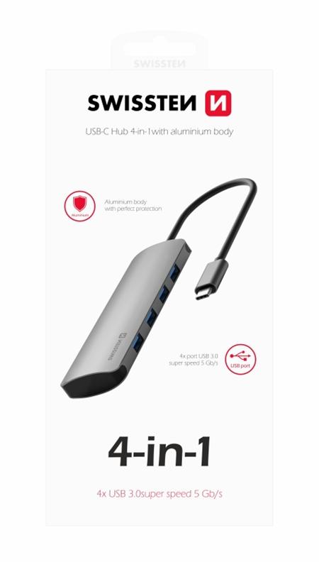 SWISSTEN USB-C HUB 4-IN-1 (4x USB 3.0)