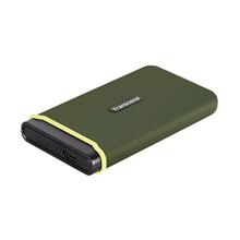 Transcend ESD380C 2TB USB 3.2 Gen 2x2 (USB-C) Externí Anti-Shock SSD disk (3D TLC), 2000MB/R, 2000MB/W, armádní zelená