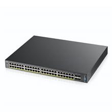 Zyxel XGS2210-52HP, 52-port Managed Layer2+ Gigabit Ethernet switch, 48x Gigabit metal + 4x 10GbE SFP+ ports, PoE 802.3
